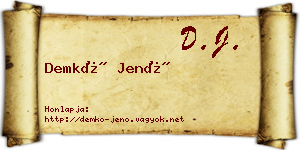 Demkó Jenő névjegykártya
