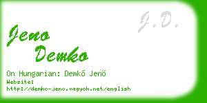 jeno demko business card