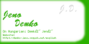 jeno demko business card
